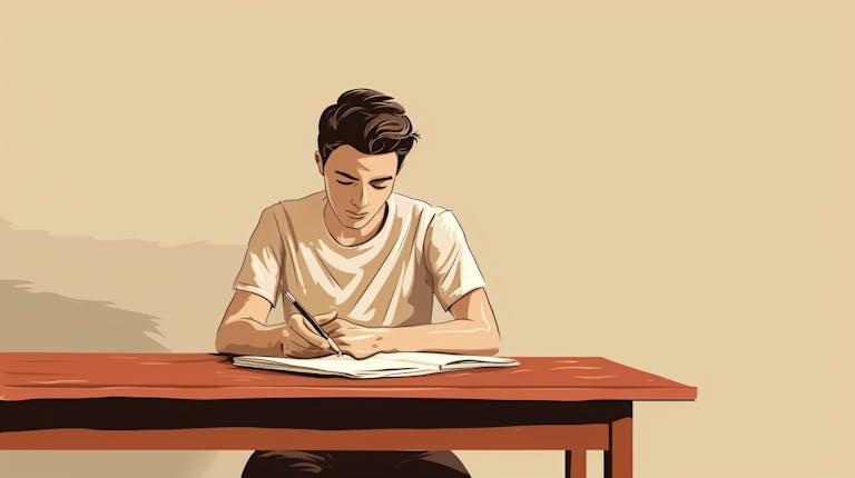 boy writing